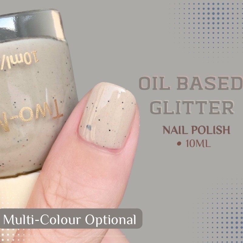 🔅SG Instock🔅Two Moons Oil Based Non Peel quick dry nail polish solid plus  glitter colour | Shopee Singapore