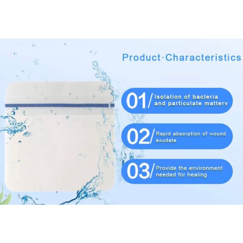 Hydrocolloid Plaster / Wound Dressing. 10cm X 10cm 2pcs (Flexible Cut