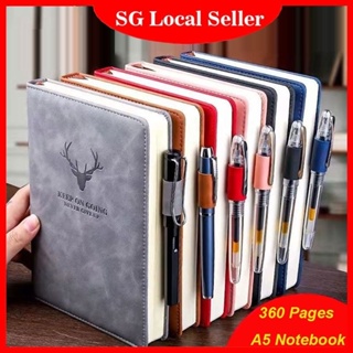 (SG Seller) A5 Notebook 360 Pages 200 Pages Planner Notepad Thickening Journal Simplicity Business Work Note Books Daily School Office Supplies