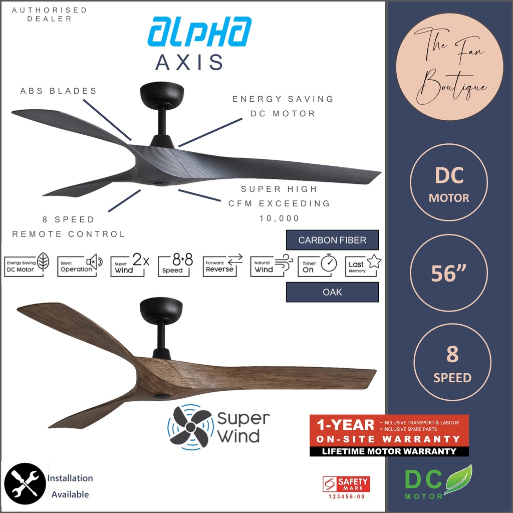 [New Launch] Alpha Axis 56" Super Wind DC Motor Ceiling Fan with 8