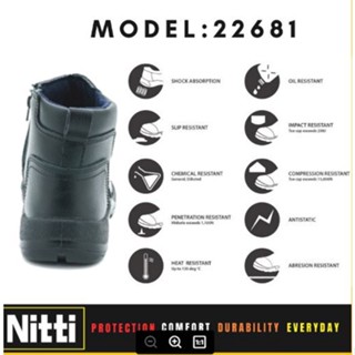 NITTI Safety Shoe Mid Cut Zip Up / Safety Footwear / Model : [ 22681 ] #2