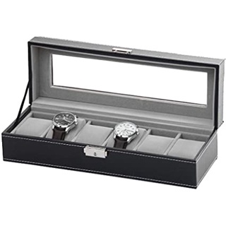 BEST DEALS!!!Watch Box Men Jewelry Boxes Women Upscale Gift Faux Leather Display Storage Box with Lock #5