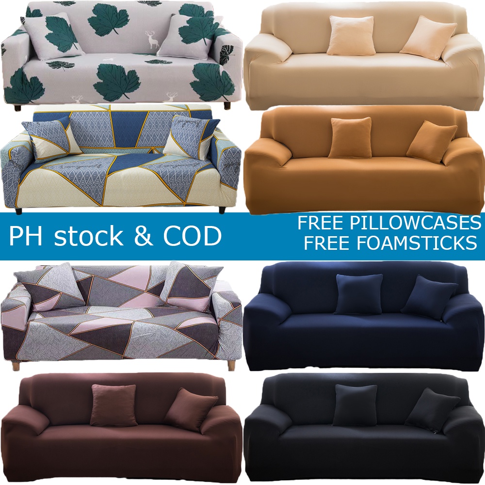 [COD]1/2/3/4 seat Sofa Cover Stretchable L-shaped Elastic Non-Slip Sofa Cover Removable And Washable