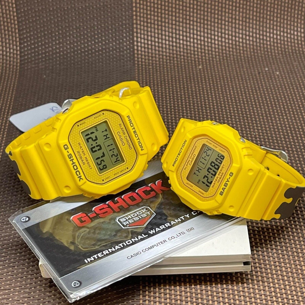 Casio G-Shock Baby-G SLV-22B-9D Yellow Honey Bee Couple Valentine Digital Watch