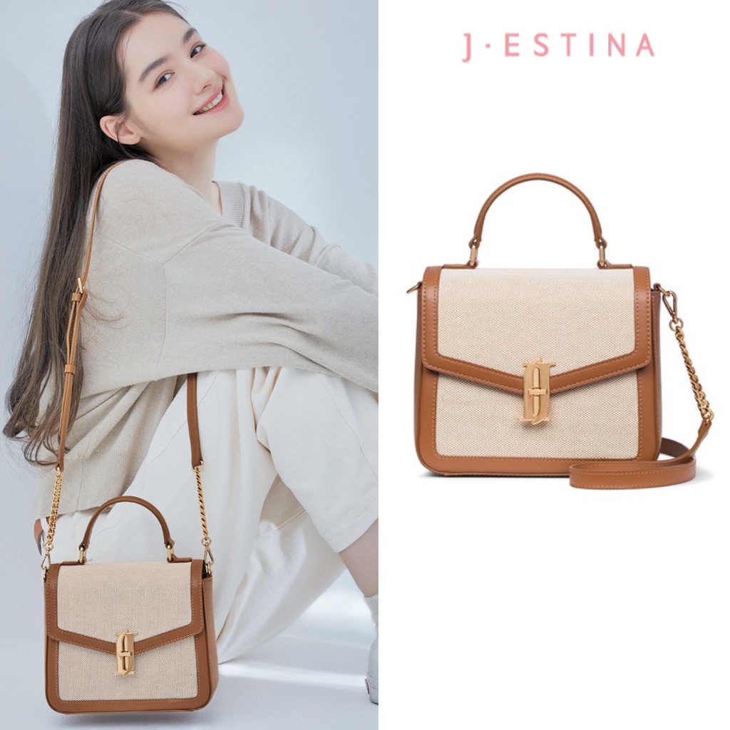 [J.ESTINA] JOELLE FALLIN Canvas SM Satchel TA Crossbody Shoulder Bag