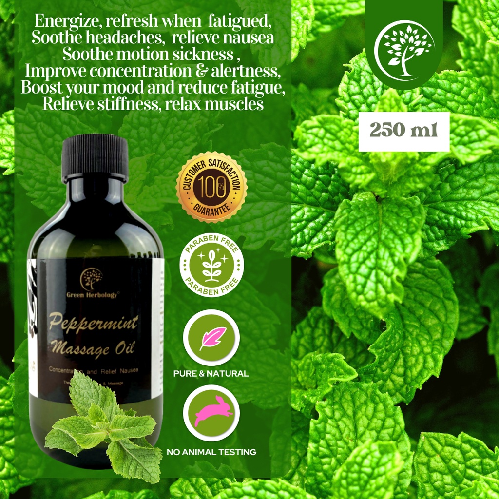 Peppermint Concentration Aromatherapy Massage Oil Bath Oil Body Oil Spa Minyak Urut 2960