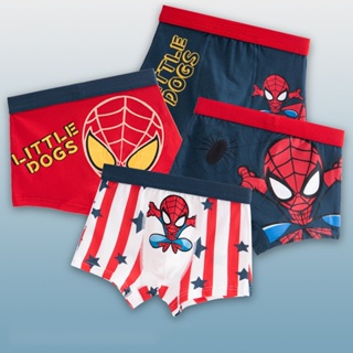 【Suge】4 Piece Kids Boys Underwear Cartoon spiderman Children's Shorts Panties For Baby Boy Toddler Boxers Stripes Teenagers Cotton Underpants #6