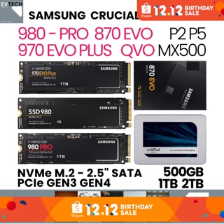 [LOWEST PRICE] SAMSUNG CRUCIAL WD 870 EVO - 970 EVO PLUS - 980 MX500 | 500GB 1TB 2TB - 2.5” M.2 SATA SSD NVME