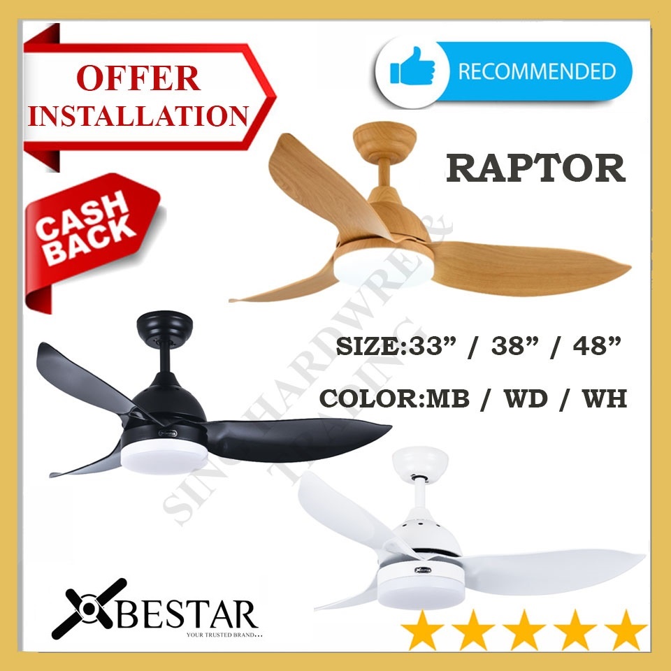 [FREE DELIVERY] BESTAR RAPTOR 33inch/38inch/48inch DC Motor Ceiling Fan