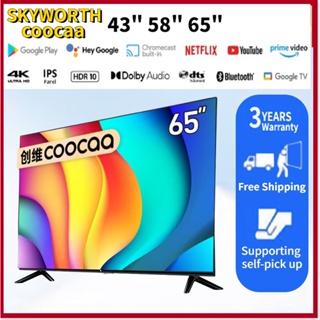 SkKYWORTH Coocaa 43 58 65 inch 4K Smart TV /Android TV/Google /YouTube