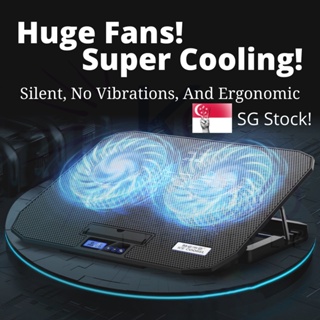 [SG] Xmas Laptop Stand Cooler Sturdy Notebook Stand Adjustable Height Ergonomic Silent Ice Cold Huge Fan Ultra Cool