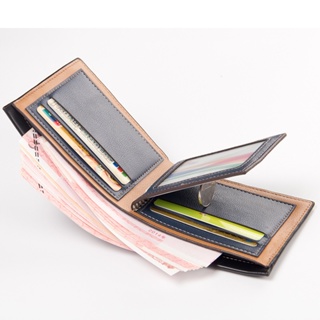 Fuerdanni Men's Short Wallet Multi-card Fashion leather Trifold Wallet Coin Purse for Men #4