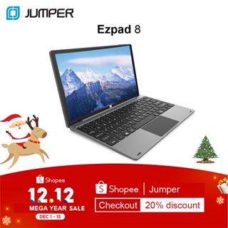 1 Year Warranty | Jumper EZPad 8 Brand New 10.1 Inch 2 in 1 Laptops Tablets Touchscreen | 6 RAM 128GB SSD | Intel® Celeron N3350 Quad Core Window 11 | Office Student Gaming Laptop Pad with Keyboard Webcam