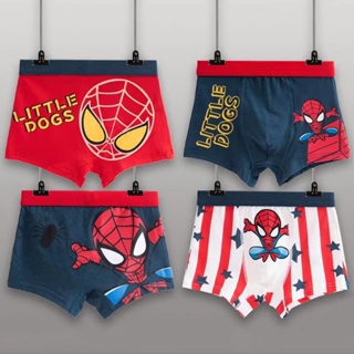 【Suge】4 Piece Kids Boys Underwear Cartoon spiderman Children's Shorts Panties For Baby Boy Toddler Boxers Stripes Teenagers Cotton Underpants #7