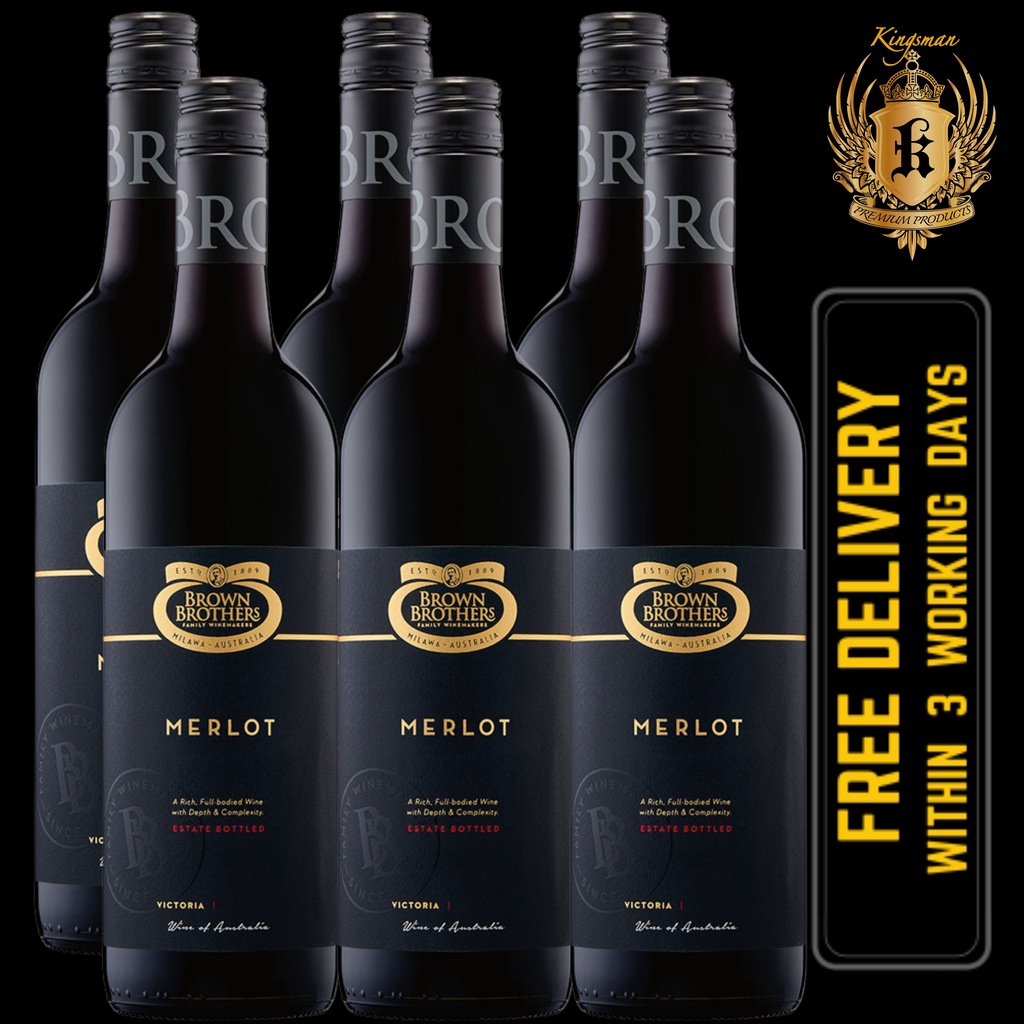 Brown Brothers Wine Estate Merlot 750ml x 6 (BUNDLE DEAL) Shopee