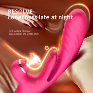 Image of thu nhỏ 3-in-1 Vibrator Adult Female Vibrating Sex Toys With Suction, Tongue and Automatic Dildo #4