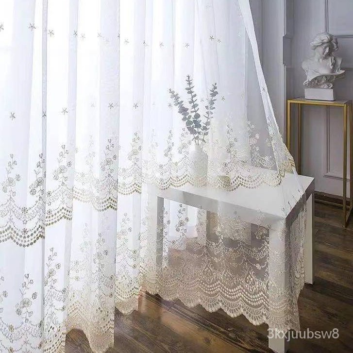 Embroider Sheer Curtain Langsir Sliding Door Window 2/3 Panels Drape ...