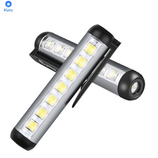 Mini Led Flashlight Torch With Clip Magnet Work Light Usb Rechargeable Lantern Suitable For Doctors Home 【bluey】