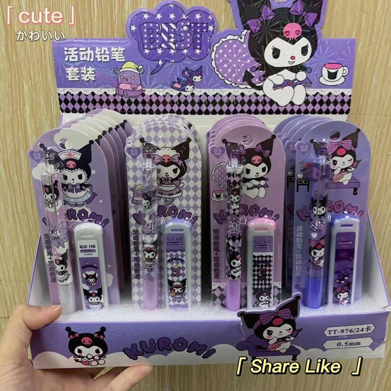 2023 New Sanrio Mechanical Pencil Lead Set Kawaii Anime Kuromi Cute