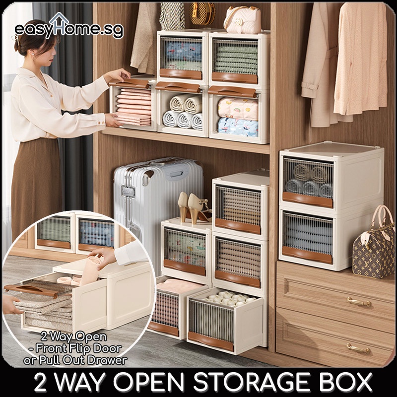 Easyhome.sg HE073 Storage Box 2 Way Open Stackable Storage Drawer