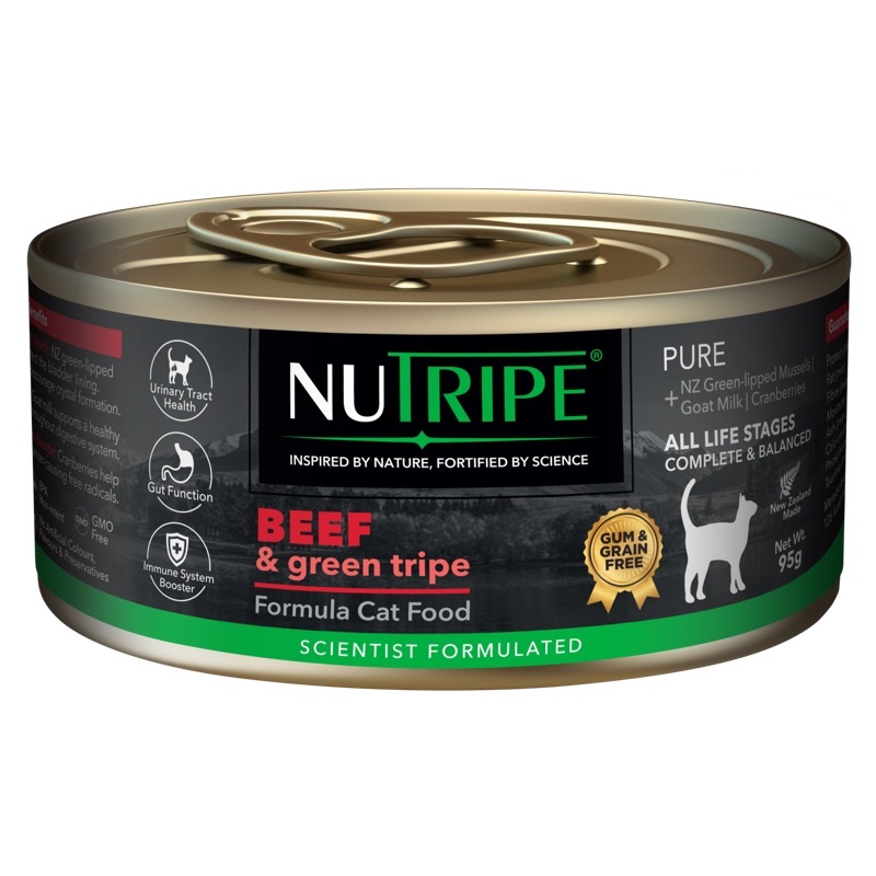 Nutripe Pure Beef & Green Tripe Cat Canned Food (95g) Shopee Singapore
