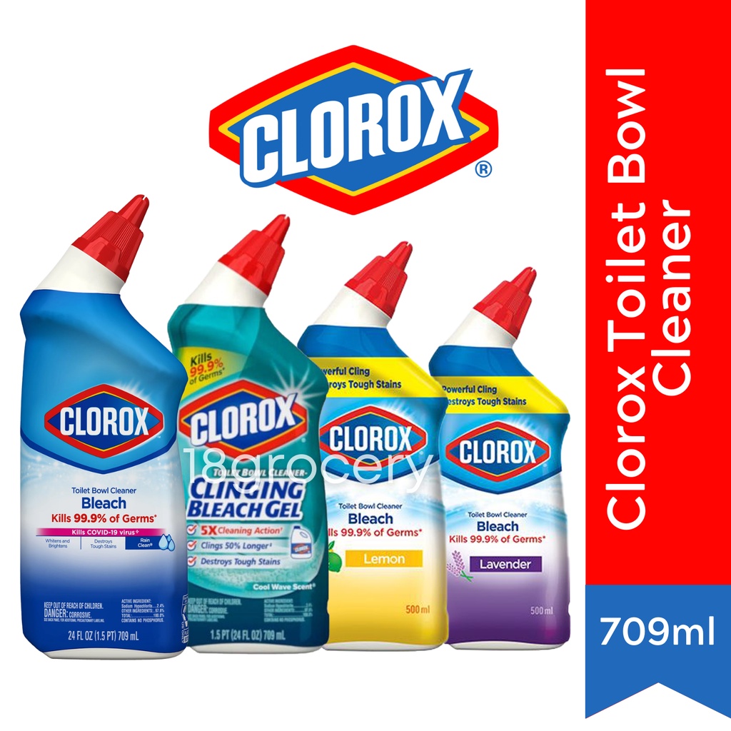 Clorox Toilet Bowl Cleaner With Bleach 500ml 709ml Destroys Tough Stains Disinfects