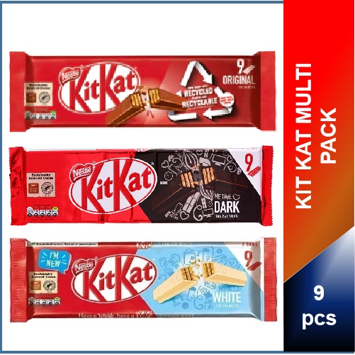 Kit Kat 2 Finger (Original / Dark / White Chocolate) 9 Bars 186.3g (Exp ...