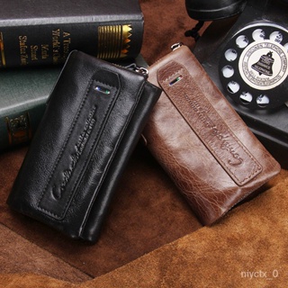 Special promotion SG Genuine Leather Men Key Wallet Small Male Purse With Coin Pocket Key Holder Man Pouch Housekeeper  #5