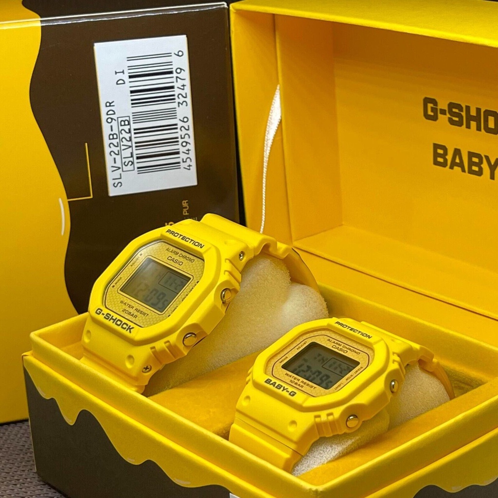 Casio G-Shock Baby-G SLV-22B-9D Yellow Honey Bee Couple Valentine Digital Watch