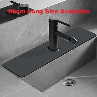 60cm /38cm Quick Drying Sink Pad Long Splash Catcher Countertop Protector for Kitchen Bathroom Faucet Absorbent Mat