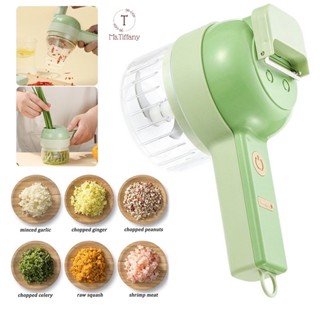 [SG Stock] 4 IN 1 Portable Electric Slicer /Masher /Garlic Chopper With Peel Function #1