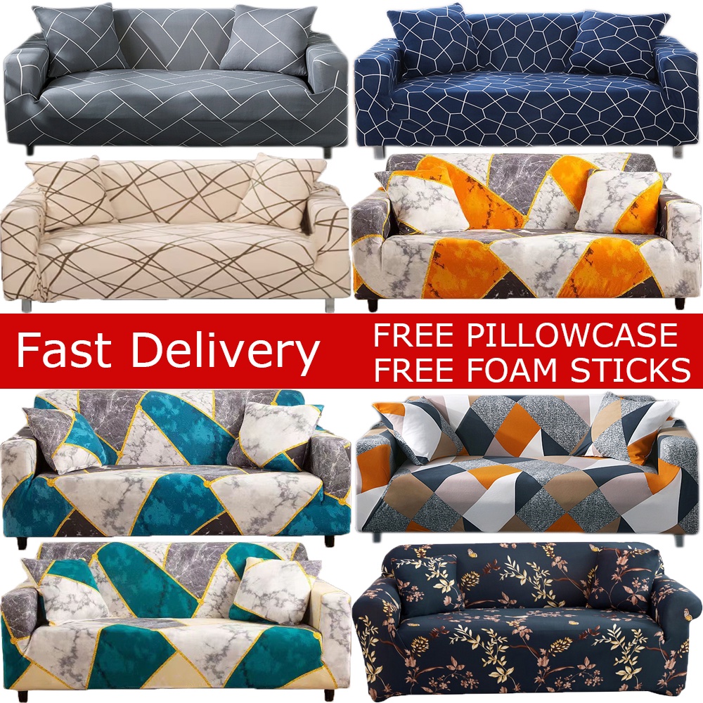 [COD] 1/2/3/4 Seat Sofa Cover L-shaped Sofa Cover l shape Universal Stretchable Seat Cover