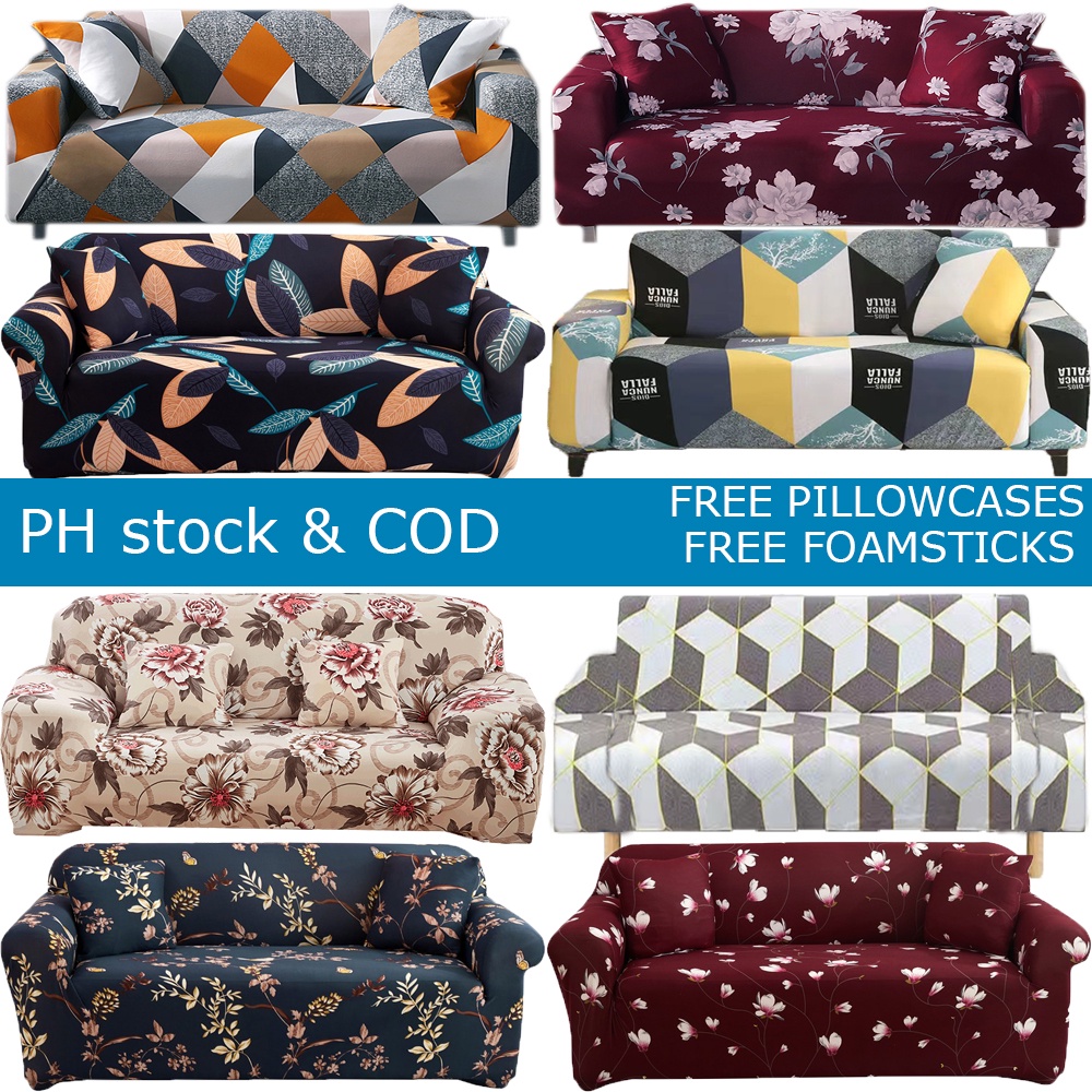 [COD]1/2/3/4 seat L Shape Sofa Cover Stretchable Elastic Non-Slip Sofa Cover Removable And Washable