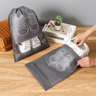 Non-woven Shoes Bag Portable Tote Drawstring Bag For Shoes Waterproof Dustproof Travel Bag