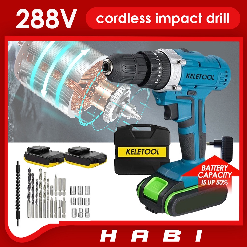 588v Cordless Impact Drill electric screwdriver battery power drill