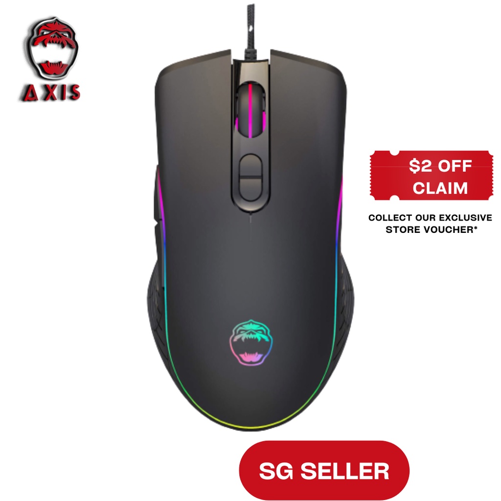[SG Seller] AXIS Terrex GM3 Pro RGB Gaming Mouse6400 DPI 7 Mode
