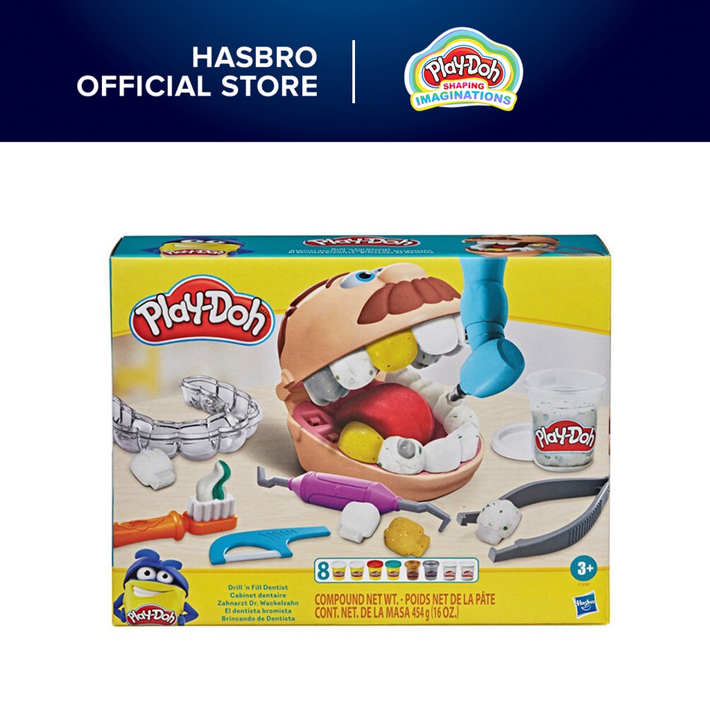 PlayDoh Drill 'n Fill Dentist Toys for Kids 3 Years and Up with 8