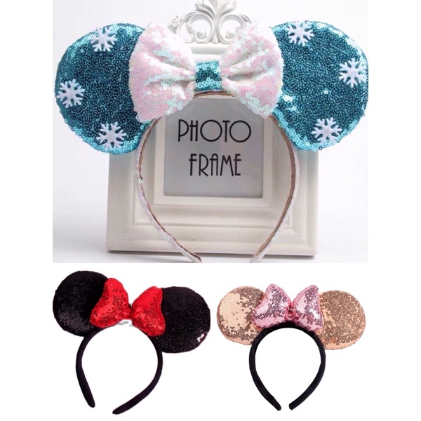[SG Seller] Disney Party Headband Frozen Elsa Minnie Headband Ear Bow