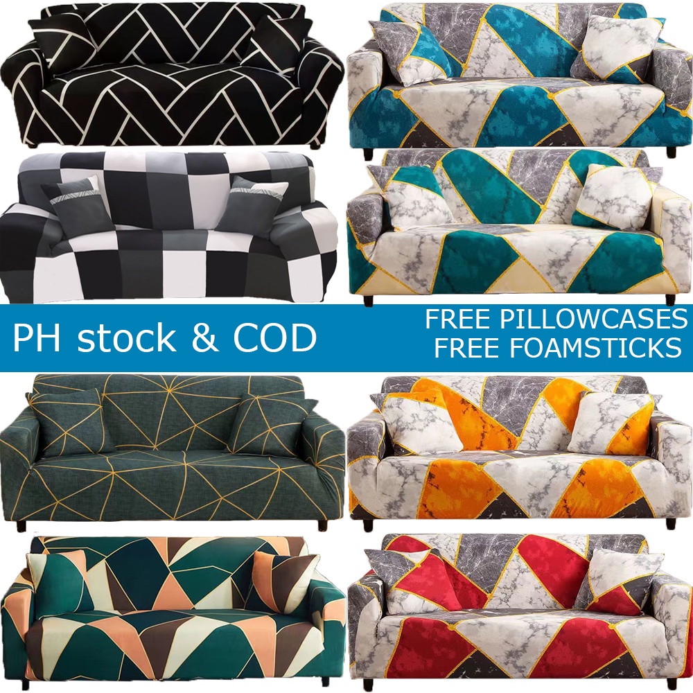 [PH STOCK&COD] 1/2/3/4 seat Sofa Cover L-shaped Elastic Non-Slip Sofa Cover Removable And Washable