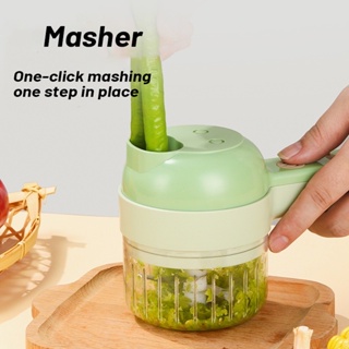 [SG Stock] 4 IN 1 Portable Electric Slicer /Masher /Garlic Chopper With Peel Function #2