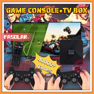【Dual System】New G5 Retro 4K HD Game Console +Android TV Box With Wireless Controller Family Video Game Console Built in 40000+ Classic Games Retro Game Support CPS PS1