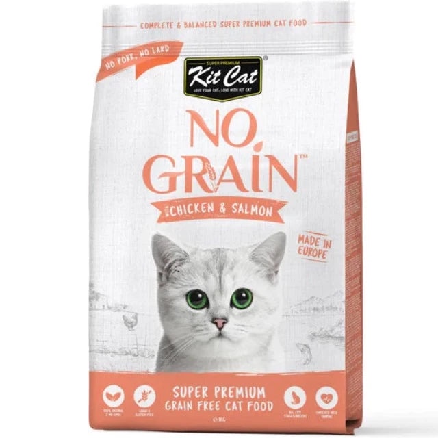 Kit Cat No Grain Chicken & Salmon Grain-Free Dry Cat Food (2 Sizes ...