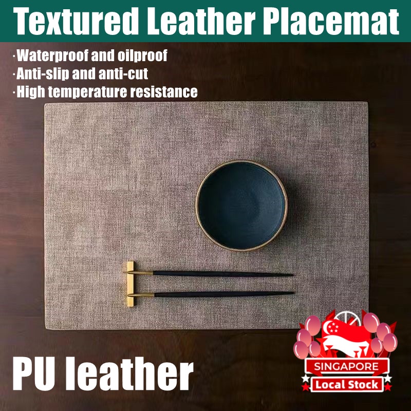 SG Textured Leather Placemat Waterproof and Oilproof Coaster Scratch