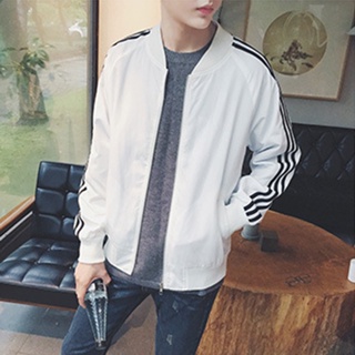 Image of thu nhỏ Men's Striped Jacket  Fitting Korean Men's Casual Thin Coat Youth Trend Top #3
