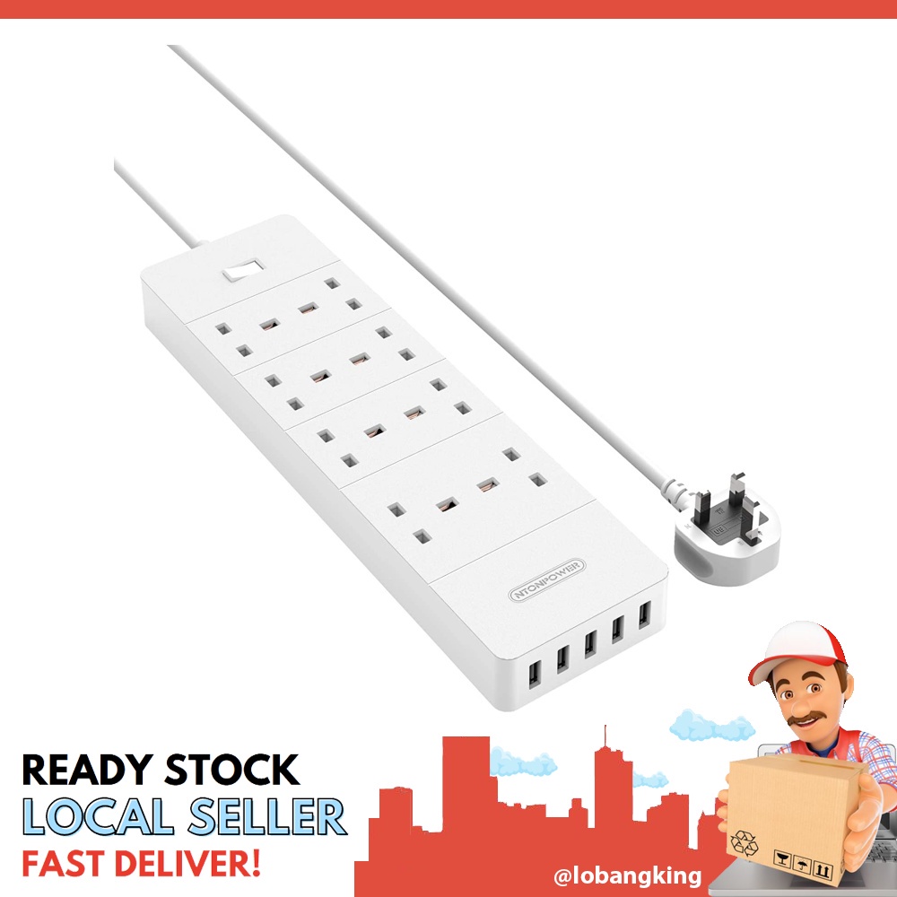 [sgstock] 1700 Joule Surge Protector, NTONPOWER Wall Mounted Power
