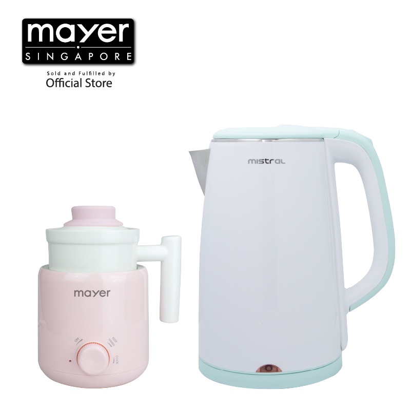 Mayer Electric Cooker with Ceramic Pot MMECP06 (Pink) & Mistral 2.5L