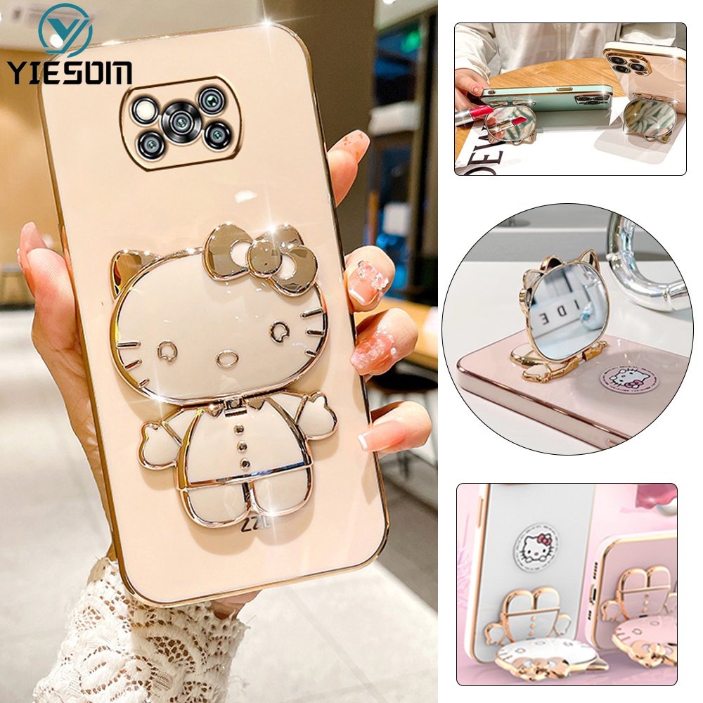 Cartoon Hello Kitty Folding Stand Phone Case Xiaomi Poco F3 F4 X3 X4 GT ...