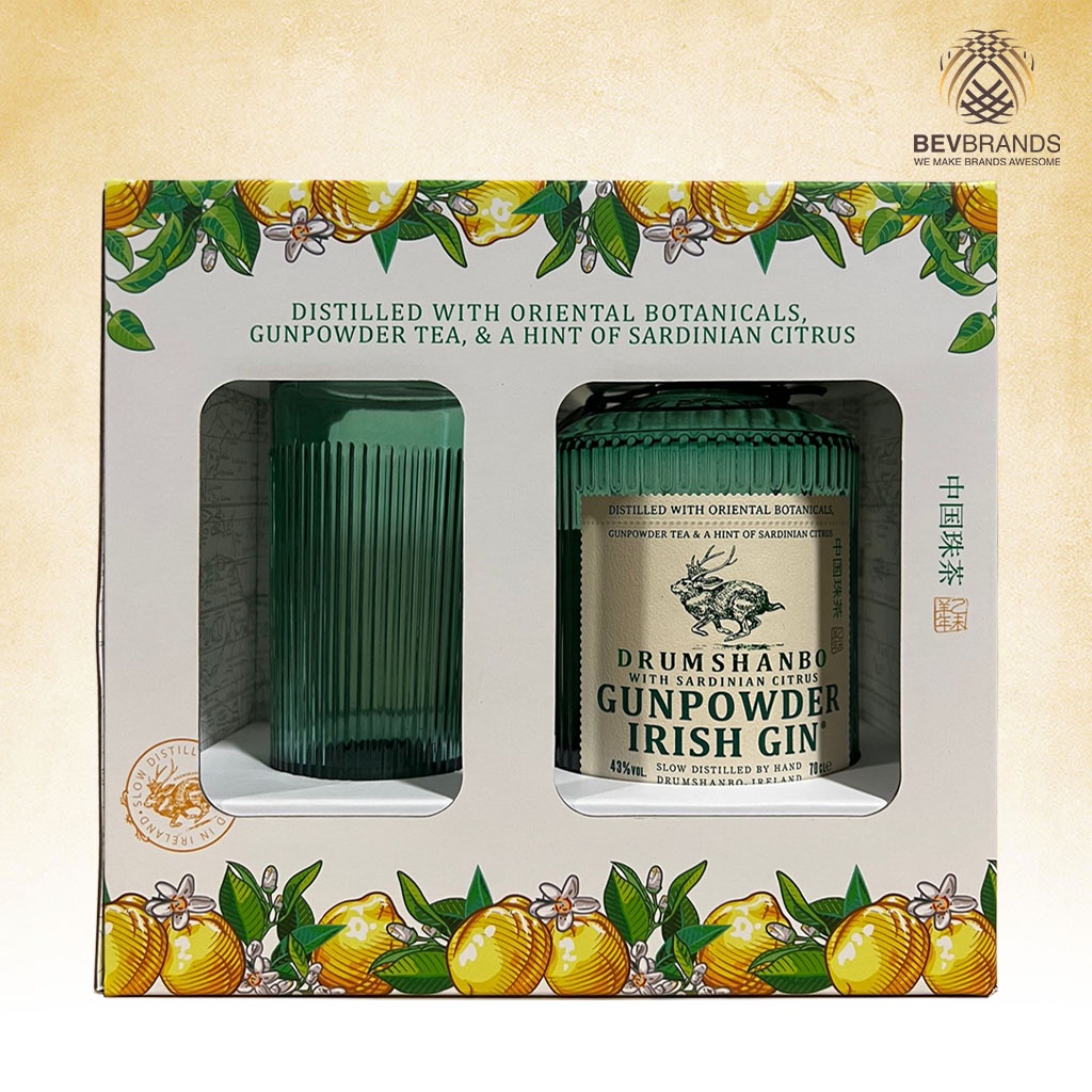 Drumshanbo Gunpowder Sardinian Citrus Irish Gin (with Glass Gift Box