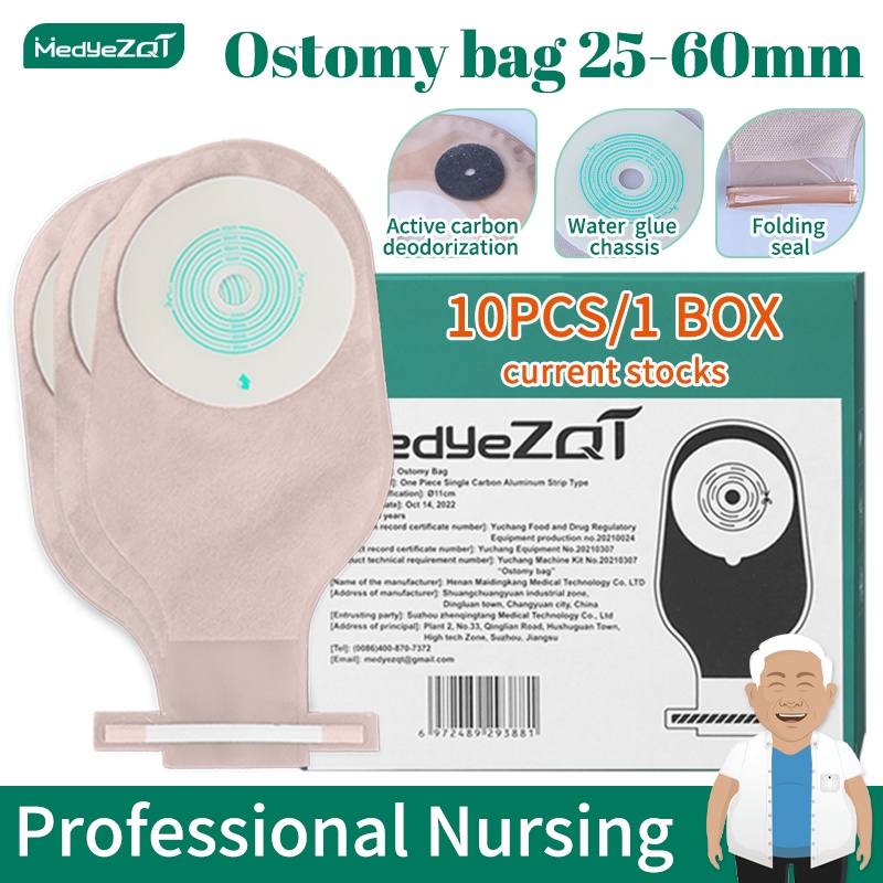 Ostomy bag 10pcs 25-60mm Deodorization with activated carbon colostomy ...