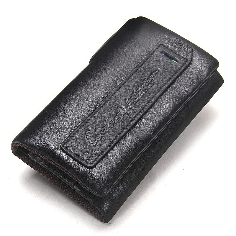 Special promotion SG Genuine Leather Men Key Wallet Small Male Purse With Coin Pocket Key Holder Man Pouch Housekeeper 